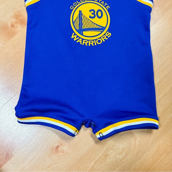 Adidas Blue & Gold NBA Golden State Warriors Steph Curry Jersey Romper Size 12M - Picture 4 of 7